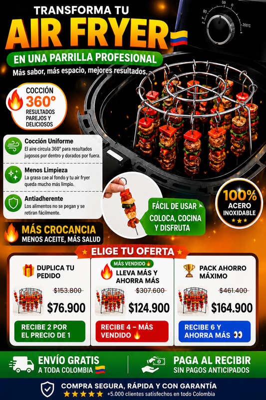 Parrilla Para Air Fryer - Cocina Más con Menos Esfuerzo