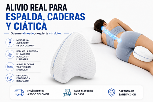 Cojín Ortopédico Ergonómico para Piernas – Alivio para Espalda, Caderas y Ciática