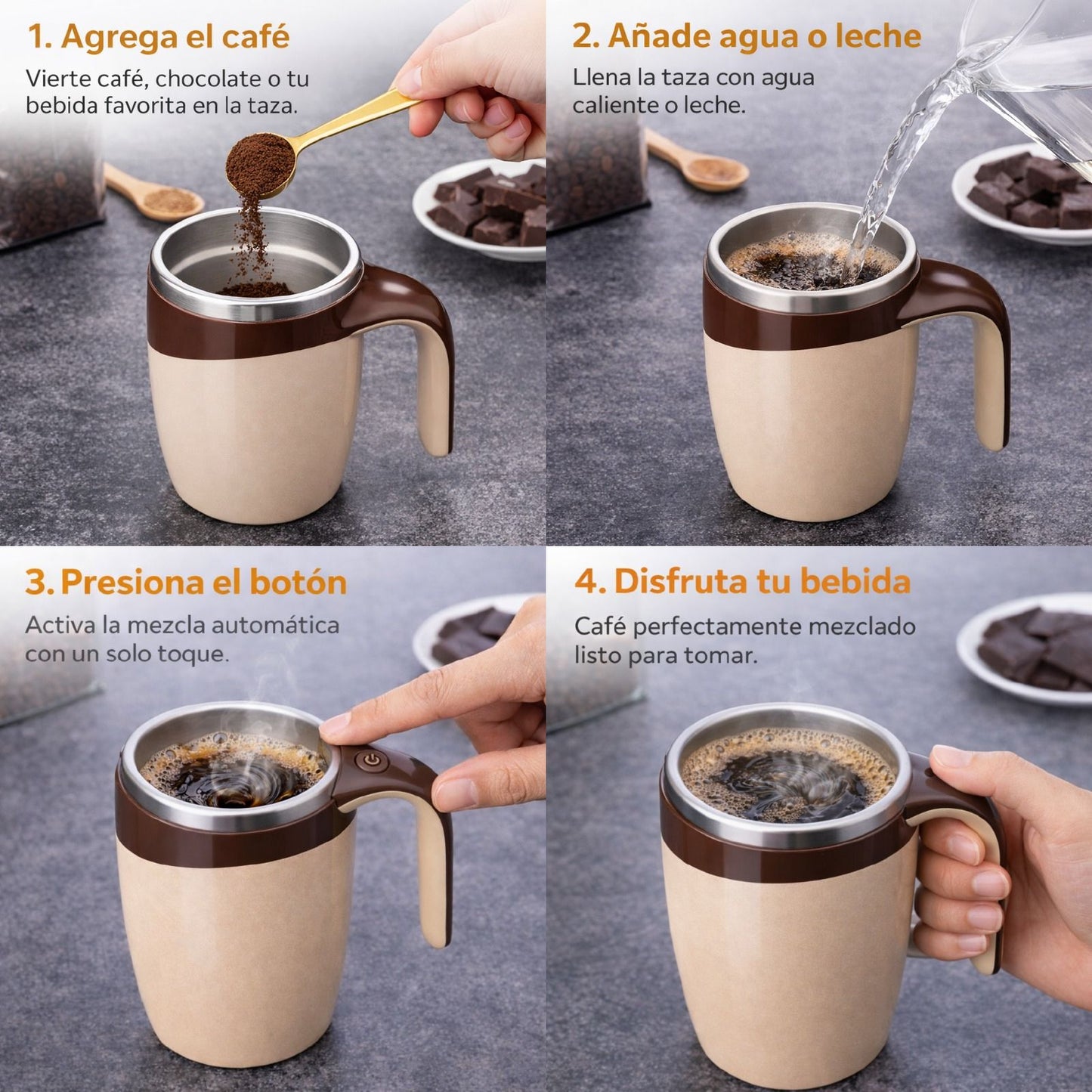 Taza Mug Mezclador Automatico Magnetico